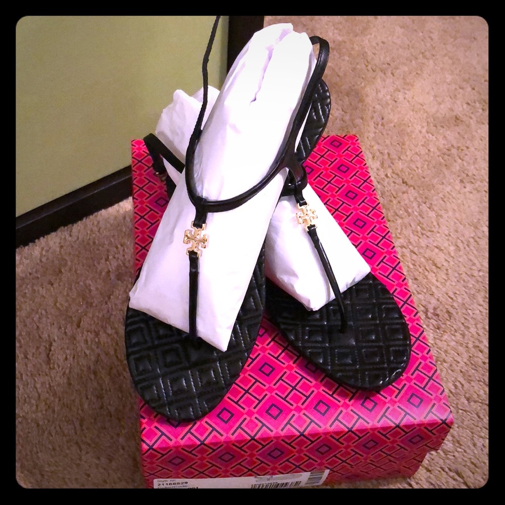 Tory Burch Marion Quilted Sandal, Black